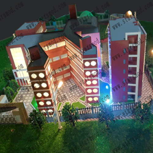 建筑單體模型---北京市和平街第一中學(xué)北苑蓮葩園校區(qū)